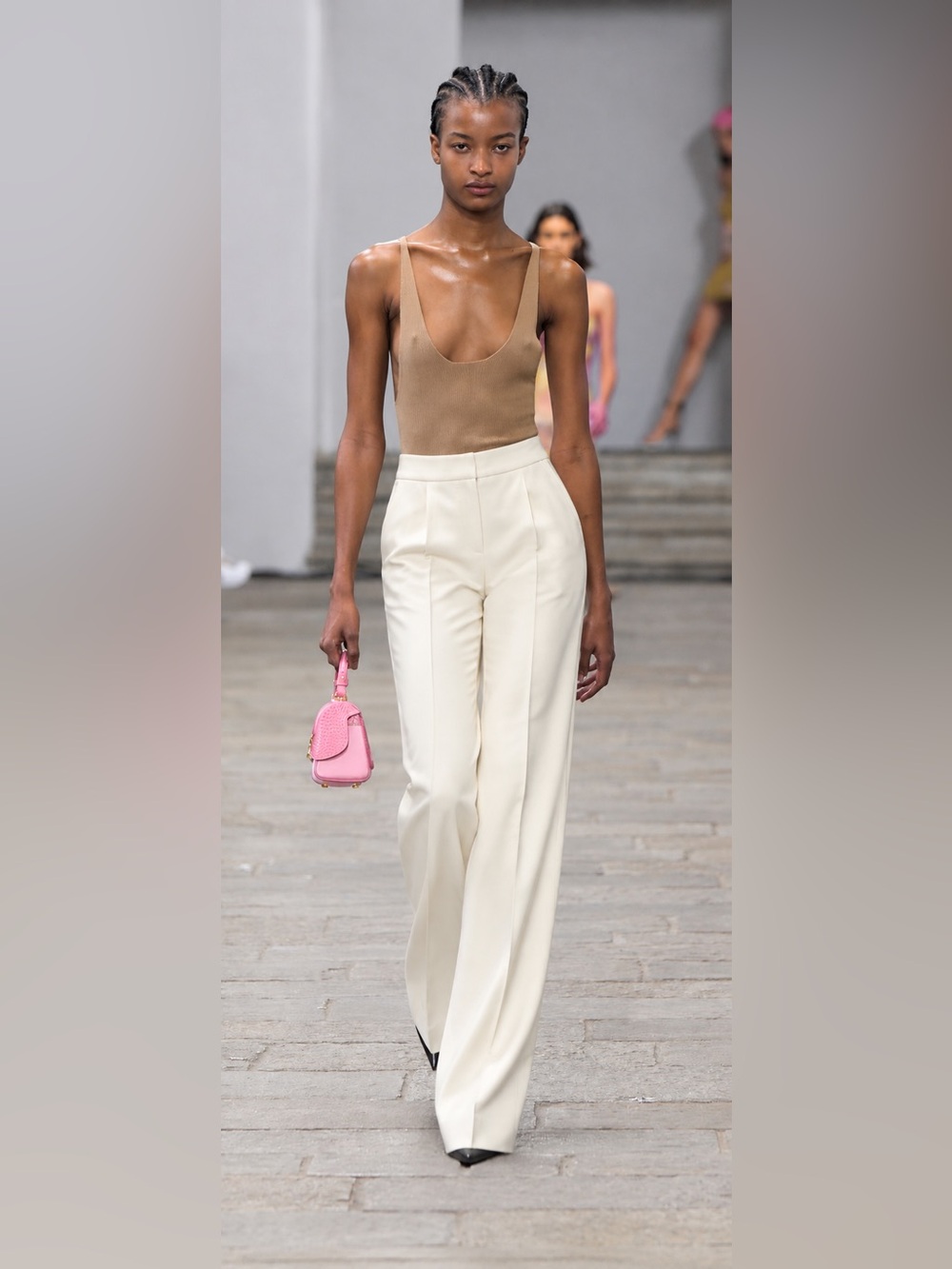 A.L.C. Linen Tailored Straight Leg High Rise Pants